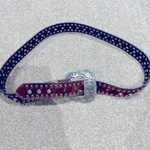 Nocona hair embellished leather belt